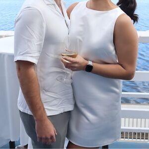 Reformation White Satin Mini Dress